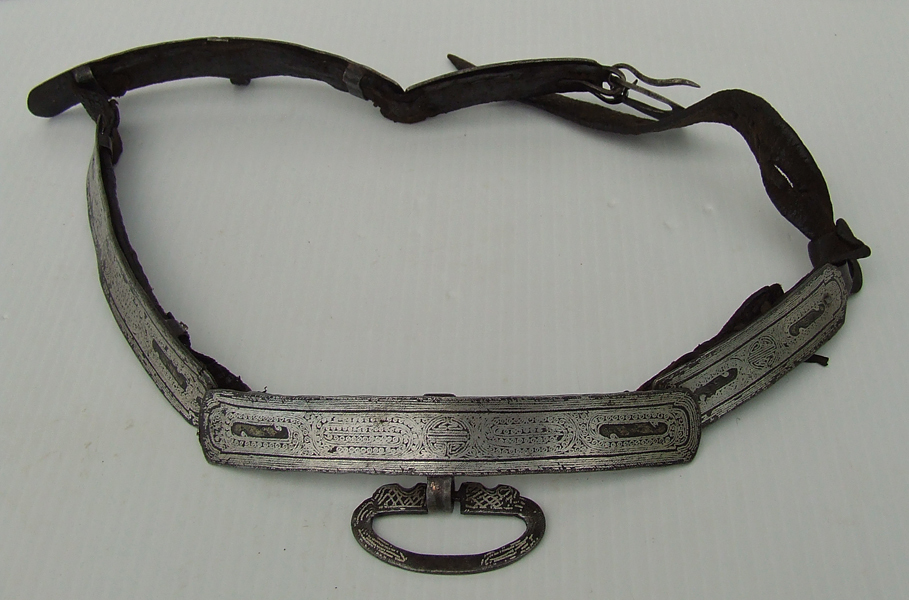 SOLD Antique 18th-19th Century Sino-Tibetan Silver Inlaid Sword Belt