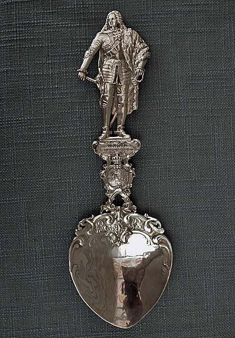 SOLD Antique Silver Spoon Augustus The Strong King Of Poland & Polish Lithuanian Coat Of Arms