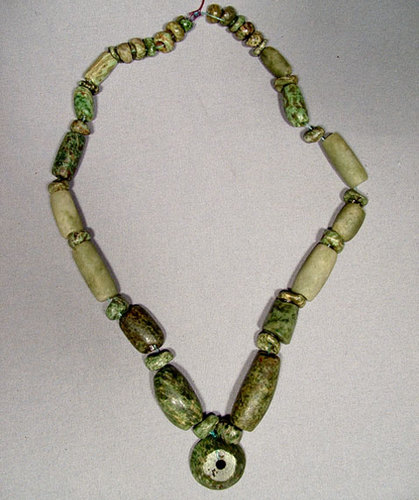 SOLD Pre-Columbian Maya Mayan Green Stone Necklace