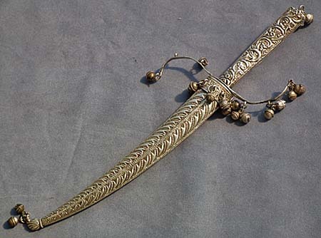 SOLD Antique Turkish Ottoman Silver Dervish Dagger 19th century
