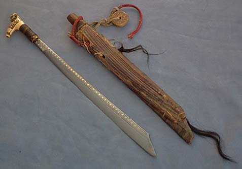 SOLD Antique Mandau Sword Head Hunters Dayak 19th century