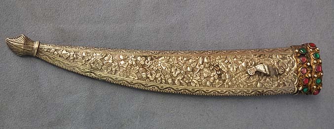 SOLD Antique Imperial Turkish Ottoman Silver Islamic Dagger Scabbard Set with Gems 18th century