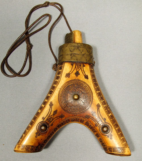 SOLD Antique 17th century Ukrainian Cossack Gun Powder Flask