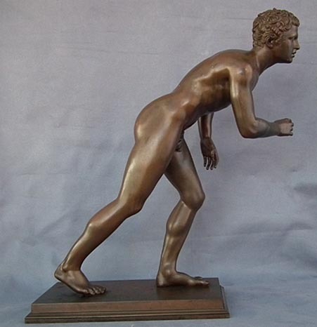SOLD Antique Chiurazzi Bronze Sculpture Nude Male Athlete