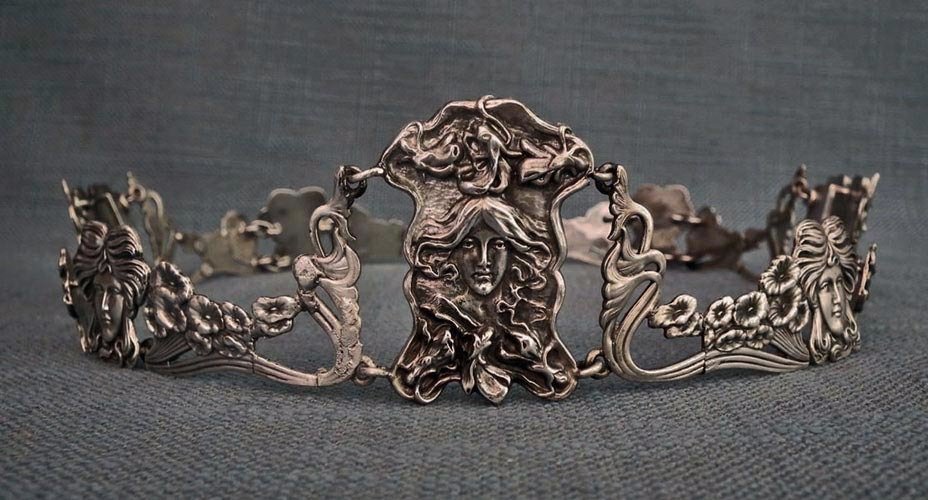 SOLD Antique Art Nouveau Sterling Silver Diadem Or Belt Posibly by William B. Kerr