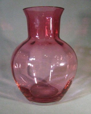 Antique Victorian English Cranberry Glass Vase 19th Century