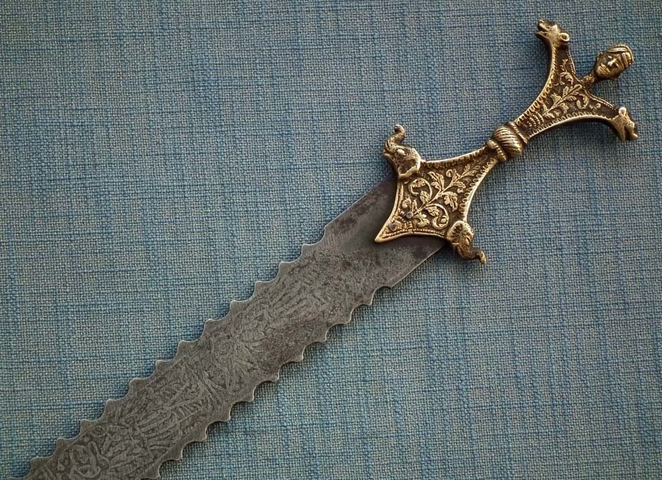 SOLD Antique Indian Ritual Sword With Vijayanagar Hilt 17th-19th century India