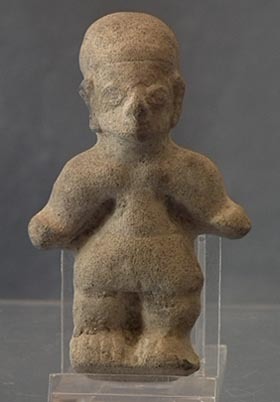 SOLD Antique Pre-Columbian Female Ceramic Figure with Elongated Skulls 300 BC-400 AD