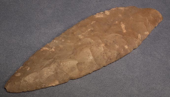 SOLD Antique Pre-Columbian Aztec Sacrificial Flint Blade Knife Tecpatlixquahua Late Classic 1175-1521 AD