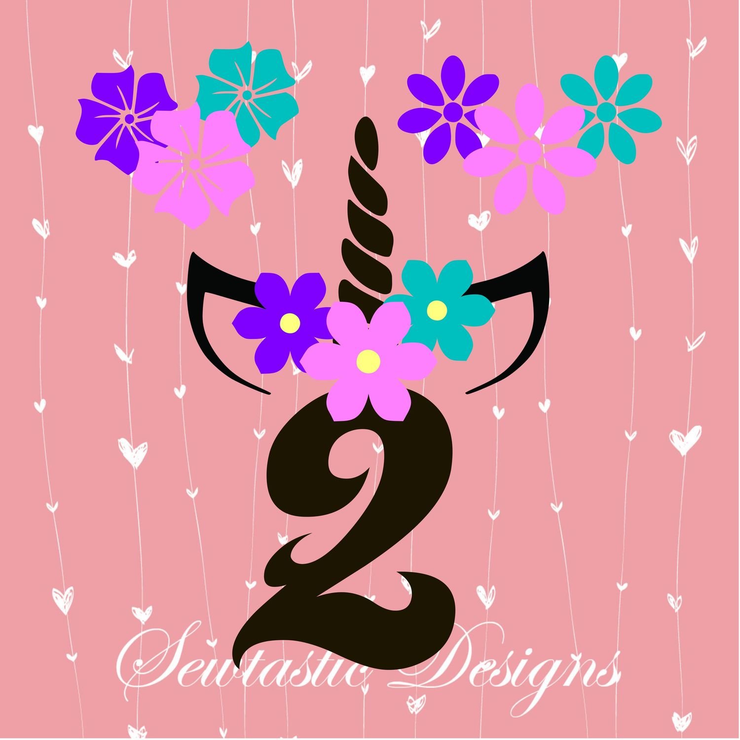 Download Second Birthday Unicorn SVG, Unicorn SVG, 2nd SVG, Birthday SVG, Second SVG, Cut File, Iron On ...