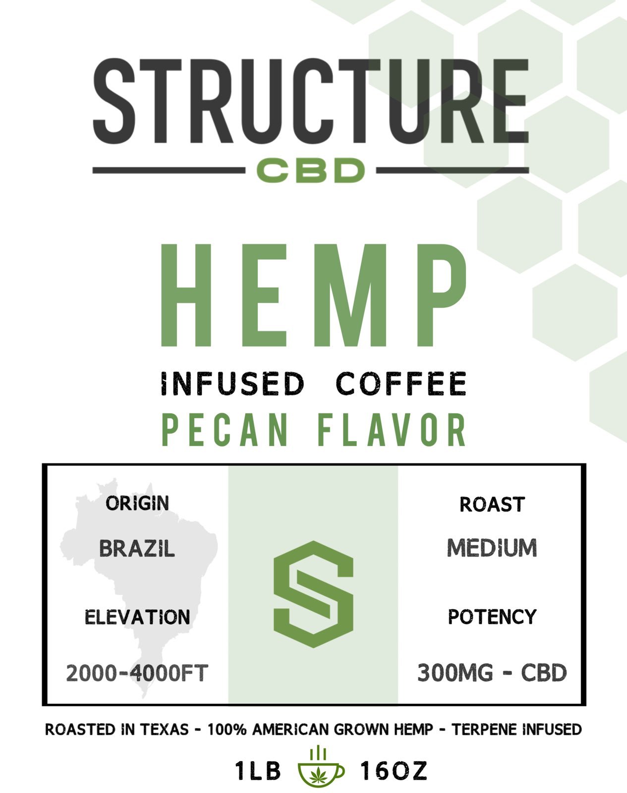 Structure Pecan Coffee 1lb 300mg COFPEC