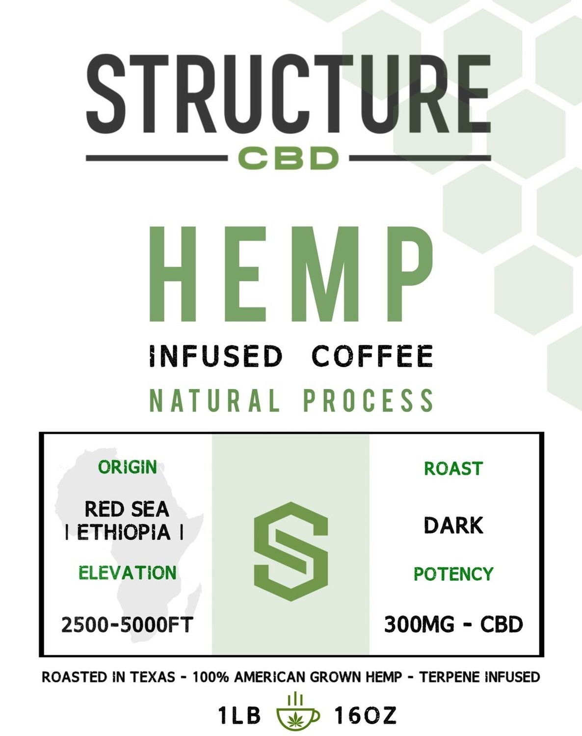 Structure Red Sea Blend Coffee 1lb 300mg Structure Red Sea Blend Coffee 1lb 300mg