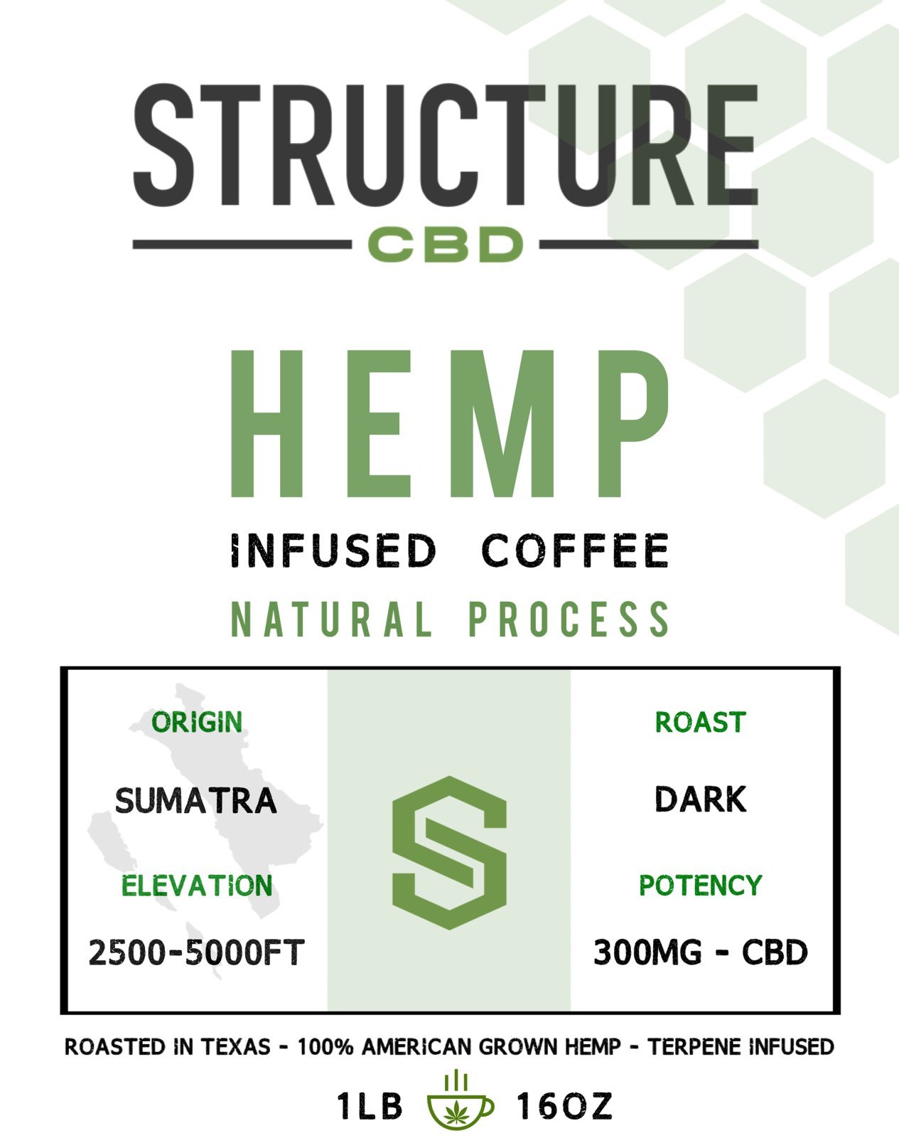 Structure Sumatra Coffee 1lb 300mg COFFSUM