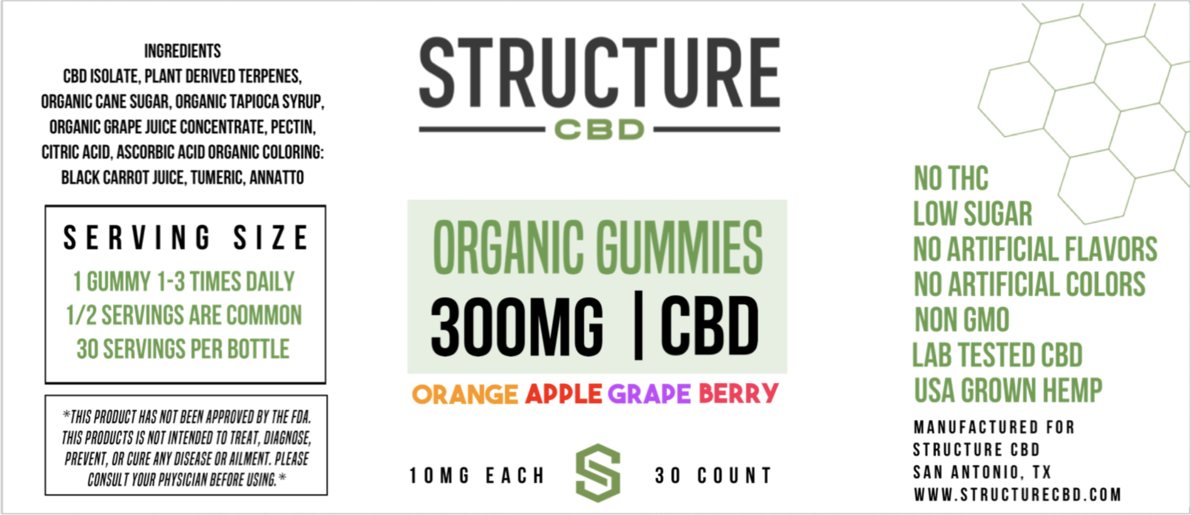 Structure - Infused Organic Fruit Gummies 300MG GUMORG
