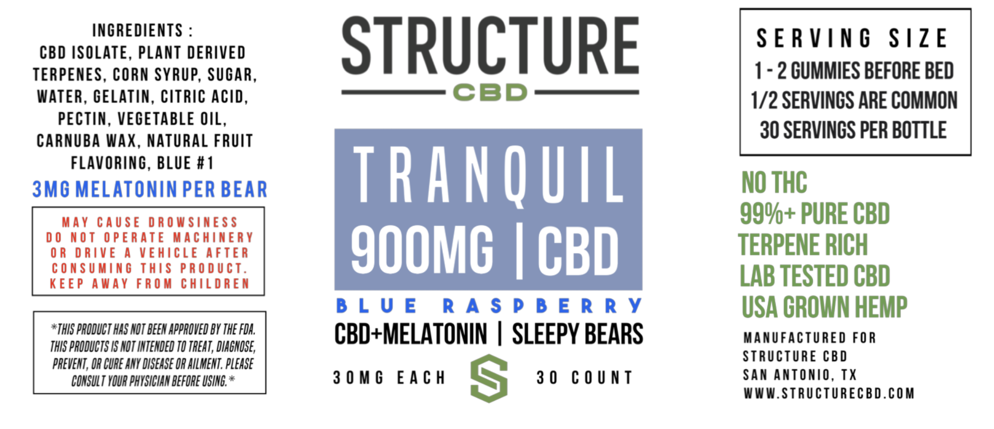 Structure "Sleepy Bear" Gummies 30 MG