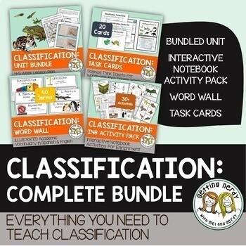 Classification Complete Bundle - PowerPoint Unit, INB, Task Cards, Word Wall Classification Complete Bundle - PowerPoint Unit, INB, Task Cards, Word Wall