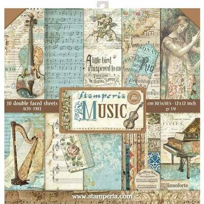 Stamperia Music - 12 x 12 Paper Pad Stamperia Music - 12 x 12 Paper Pad