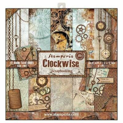 Stamperia Clockwise - 12 x 12 Paper Pad Stamperia Clockwise - 12 x 12 Paper Pad
