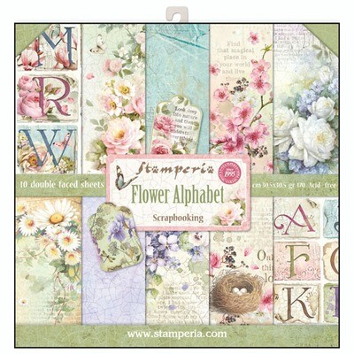 Stamperia Flower Alphabet - 12 x 12 Paper Pad Stamperia Flower Alphabet - 12 x 12 Paper Pad