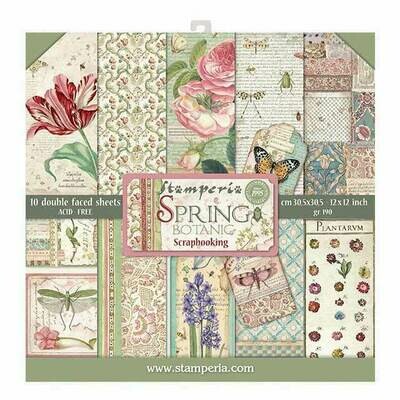 Stamperia Spring Botanic - 12 x 12 Paper Pad Stamperia Spring Botanic - 12 x 12 Paper Pad
