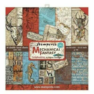 Stamperia Mechanical Fantasy - 12 x 12 Paper Pad Stamperia Mechanical Fantasy - 12 x 12 Paper Pad
