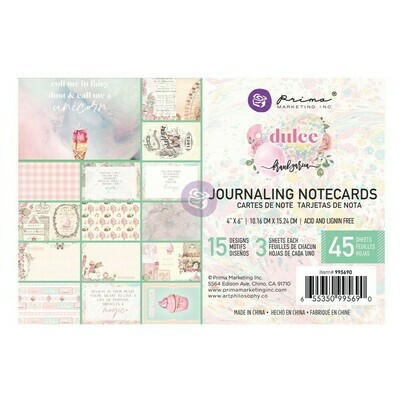 Dulce 4x6 Journaling Cards - Prima Dulce 4x6 Journaling Cards - Prima