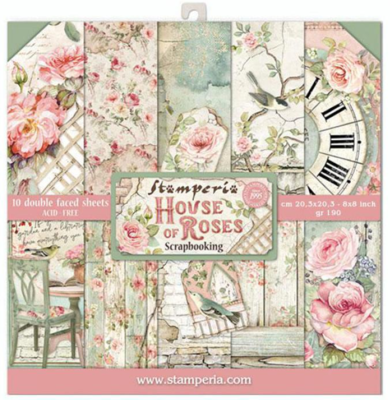 Stamperia House of Roses - 8 x 8 Paper Pad Stamperia House of Roses - 8 x 8 Paper Pad