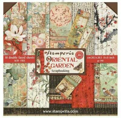 Stamperia Oriental Garden - 8 x 8 Paper Pad Stamperia Oriental Garden - 8 x 8 Paper Pad