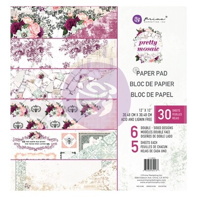 Pretty Mosaic Collection 12x12 Paper Pad - Prima Marketing Pretty Mosaic Collection 12x12 Paper Pad - Prima Marketing