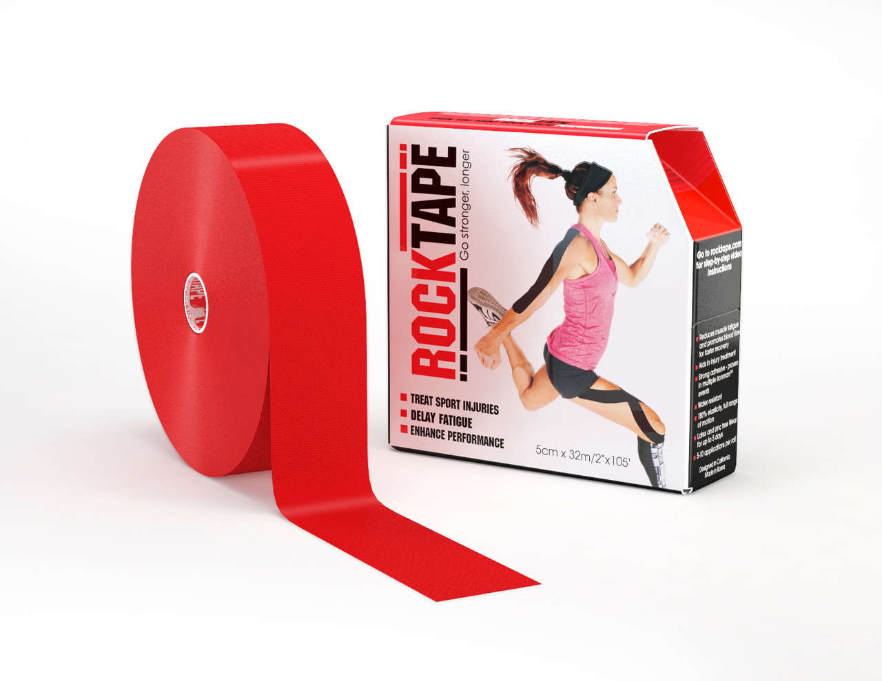 RockTape, 5см x 32м, красный RCT100-RD-LG