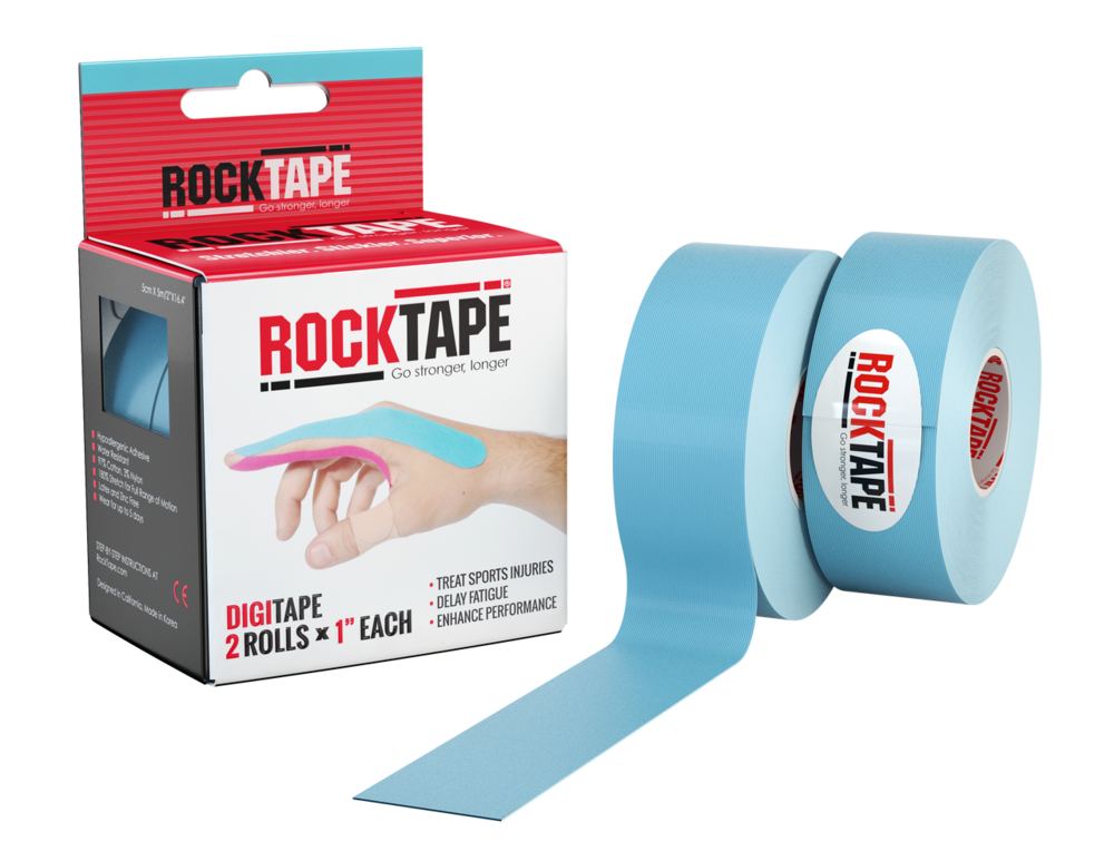RockTape, 2,5см х 5м, голубой, 2 шт. RCT100-BL-DT