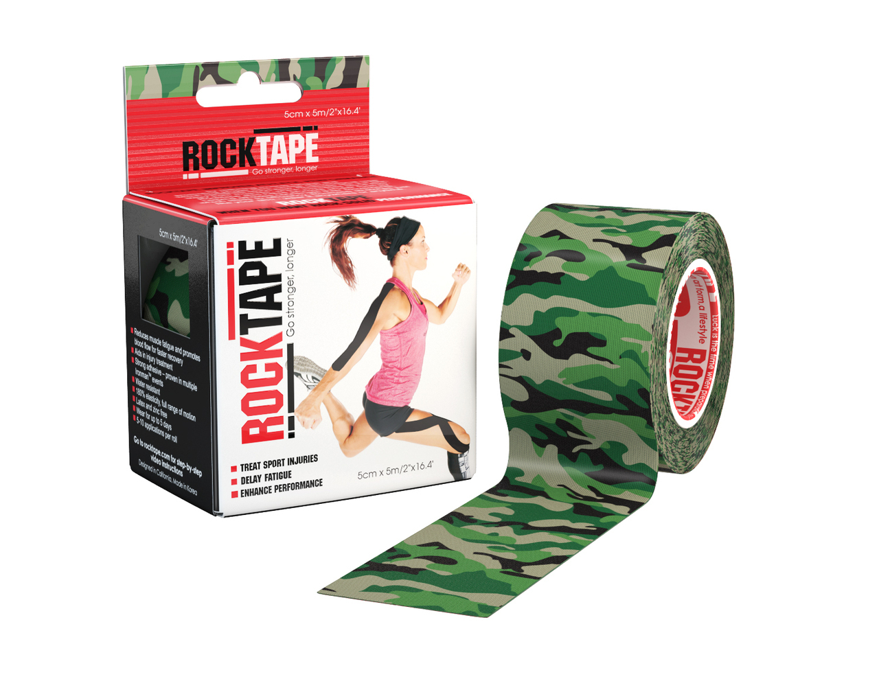 RockTape, 5см х 5м, Green Camouflage RCT100-GRCAMO