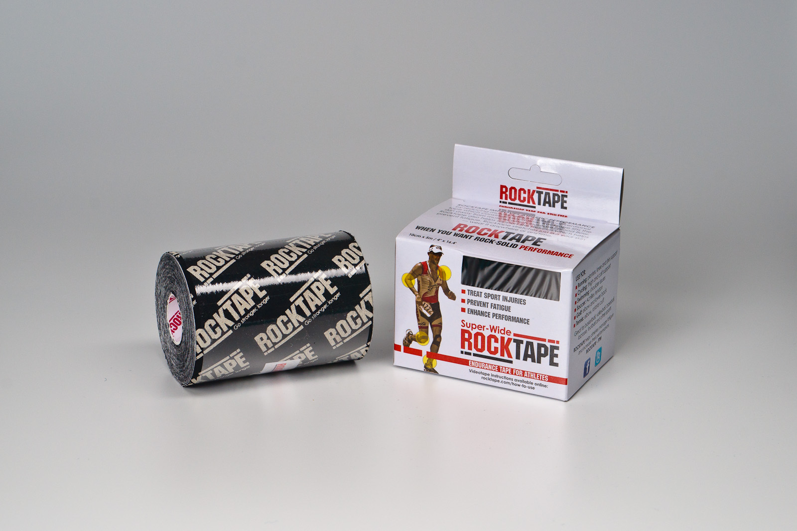 RockTape, 10см х 5м, черный лого