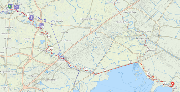 Download file gpx Treviso Jesolo e Ritorno 00045