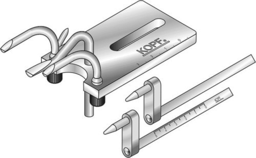 Model 866 35 mm Offset Ear Bars, Raised Eye Bars and Inverted - Palate Clamp Model 866 35 mm Offset Ear Bars, Raised Eye Bars and Inverted - Palate Clamp
