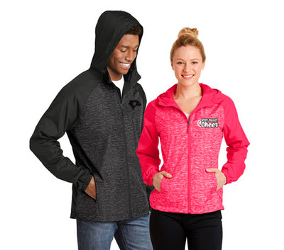 HEATHER COLORBLOCK RAGLAN HOODED WIND JACKET HEATHER COLORBLOCK RAGLAN HOODED WIND JACKET