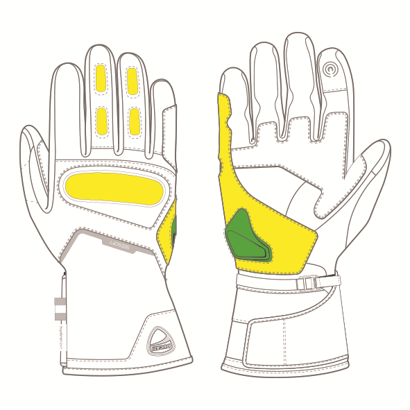 Tour C3 Fabric-leather gloves