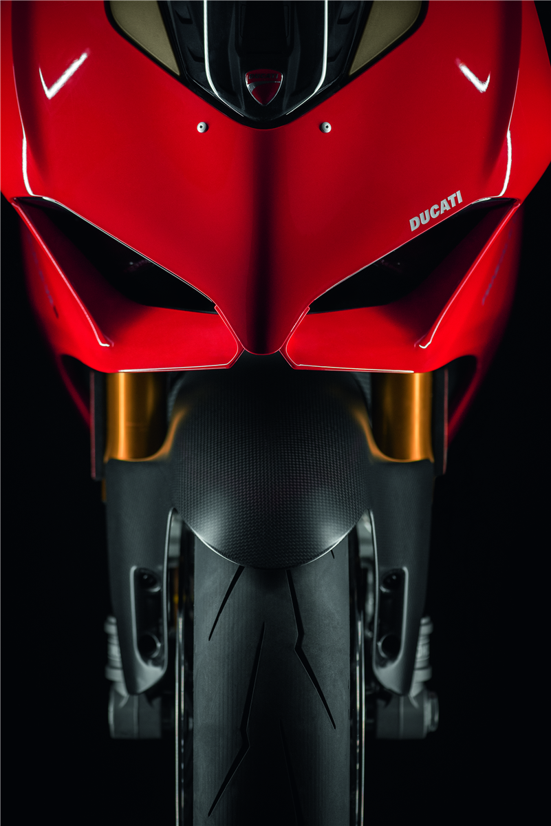 Carbon fibre front mudguard.