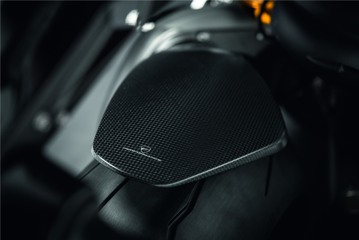 Carbon rear mudguard.