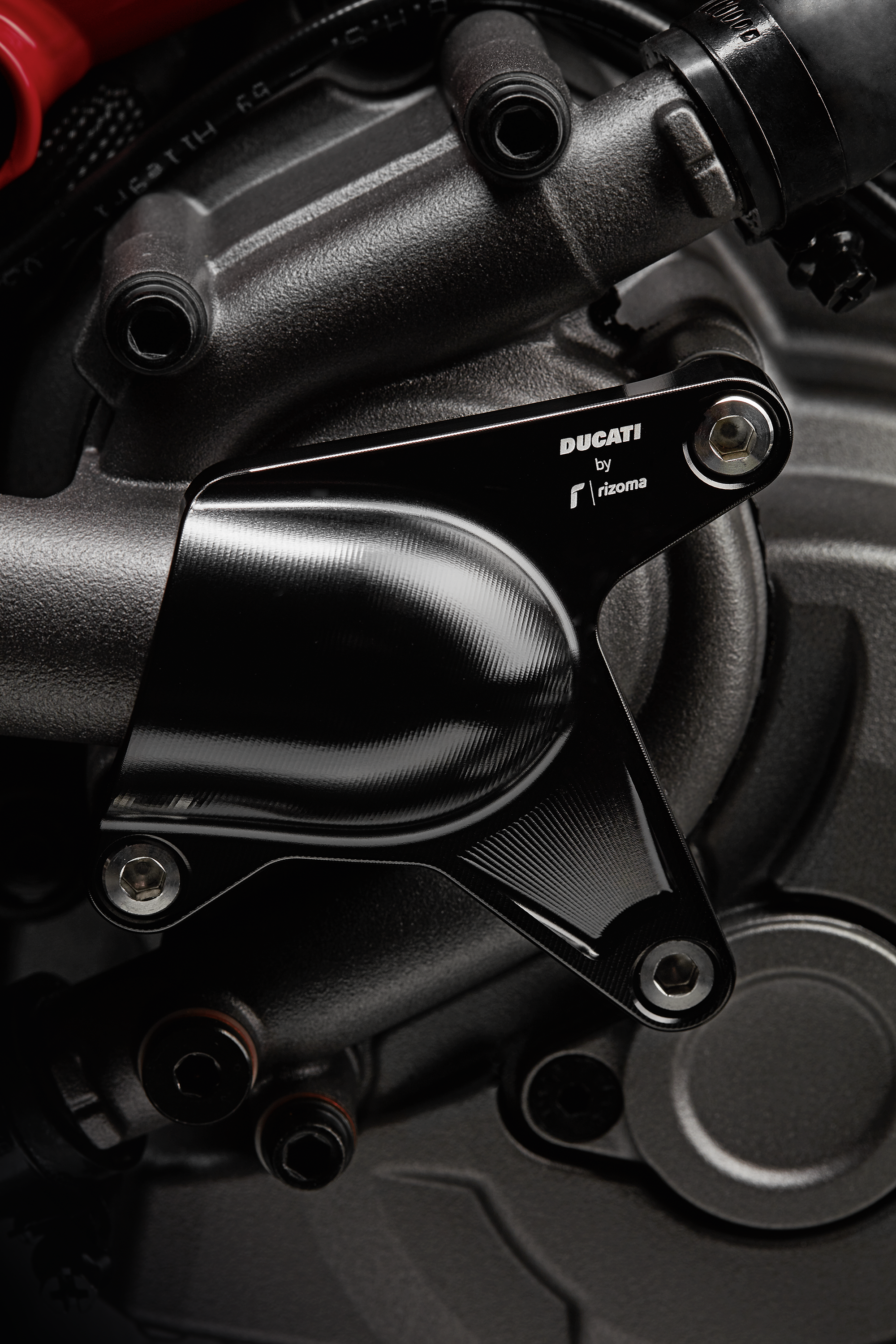 Billet aluminium water pump cover.