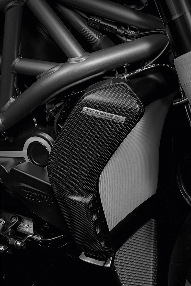 Carbon cover for water radiator.