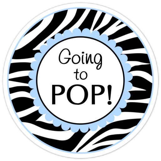 Zebra Print and Blue Going to Pop Stickers 219-sticker