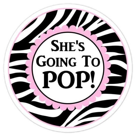 Zebra Print and Hot Pink Going to Pop Stickers 222-sticker