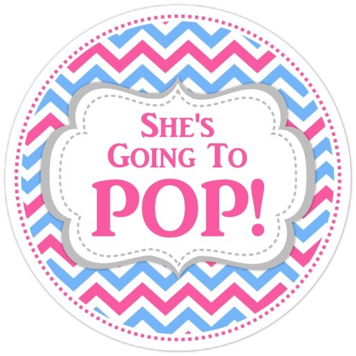 Pink and Blue Chevron Going to Pop Stickers 220-sticker