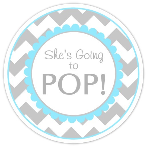 Gray and Blue Chevron Going to Pop Stickers 221-sticker