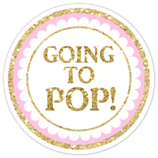Gold and Pink She's Going to Pop Stickers 223-sticker