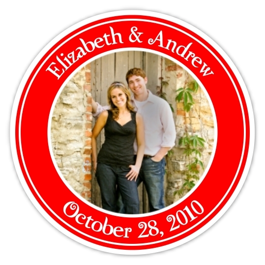 Wedding Photo Stickers - Red and White 116d-sticker
