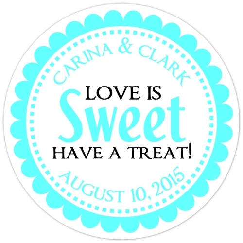 Love is Sweet Teal Stickers 110t-sticker