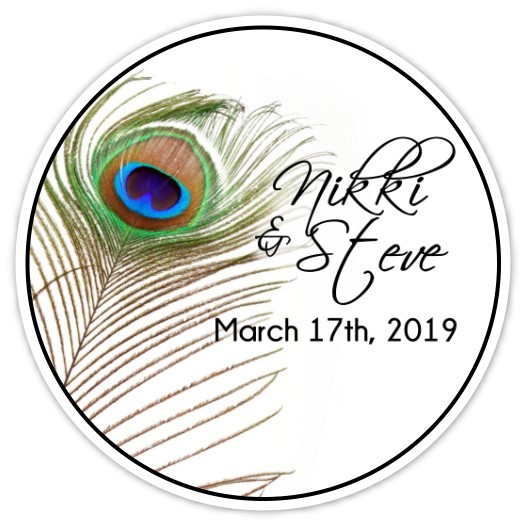 Peacock Feather Wedding Stickers 142-Z
