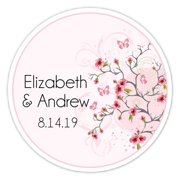 Cherry Blossom Wedding Stickers 135-cbf